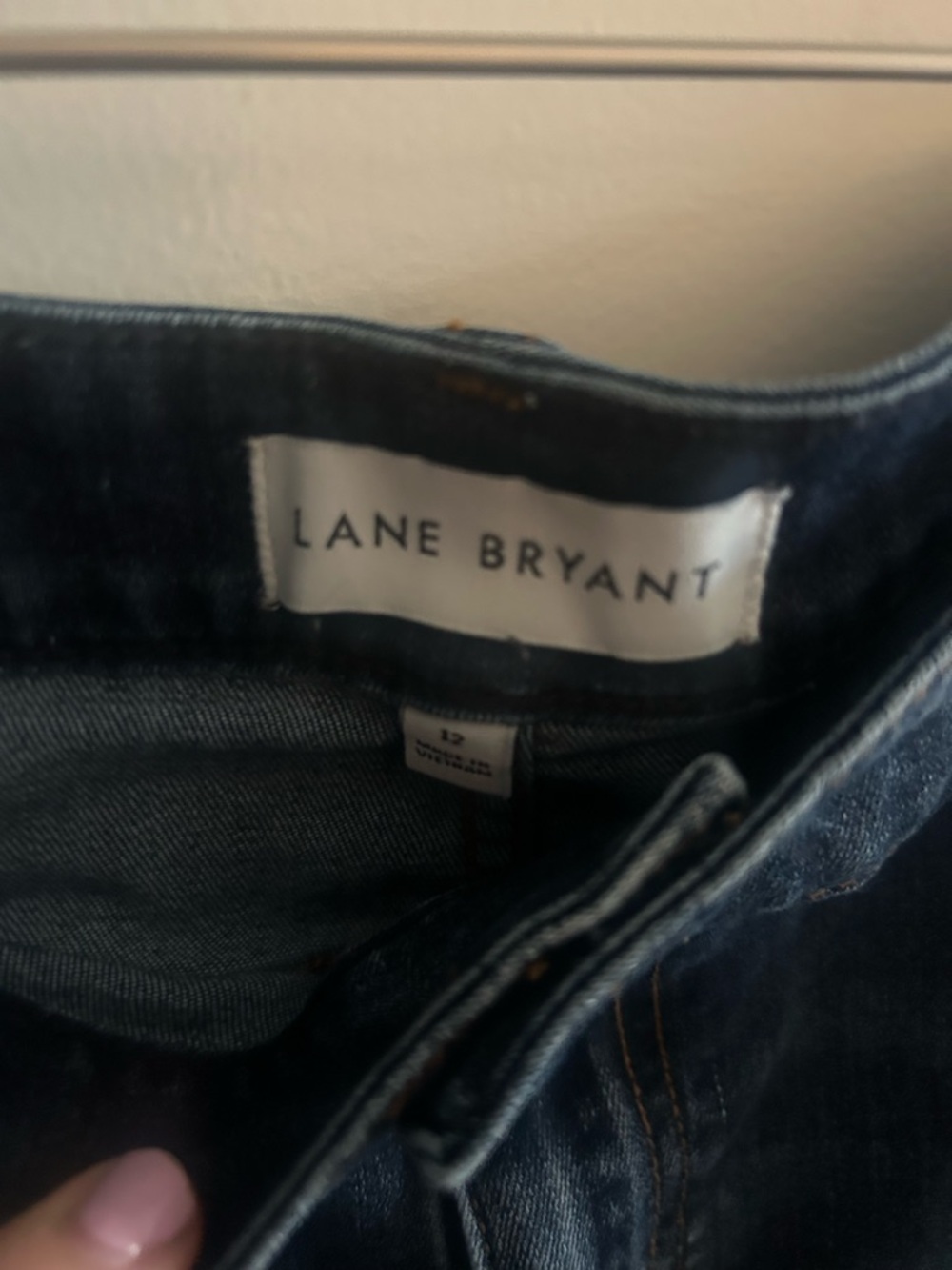 Lane Bryant Dark Blue Stretch Denim Bermuda Shorts - Size 12 - Picture 2 of 3